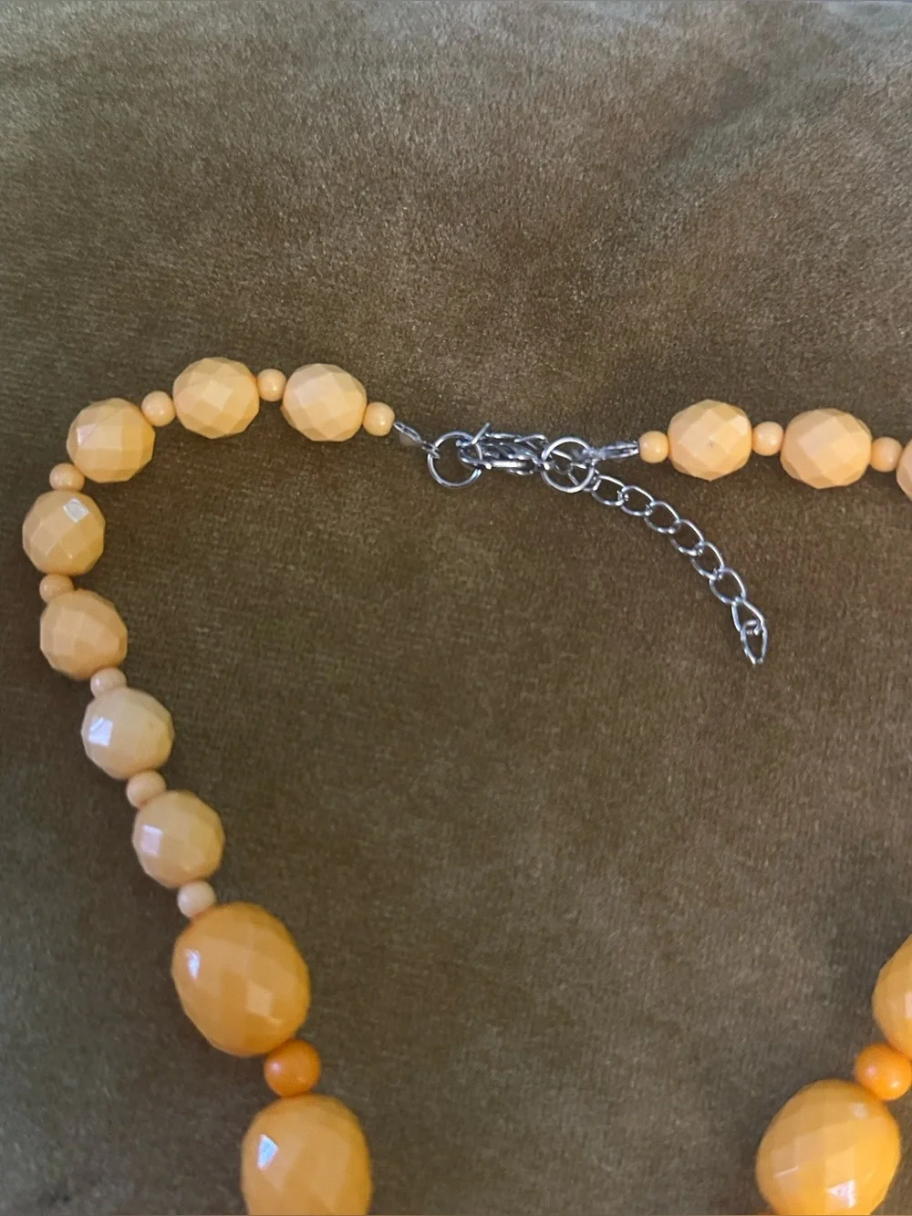 Vintage Chunky Faceted Resin Bead Statement Necklace - Orange Ombre